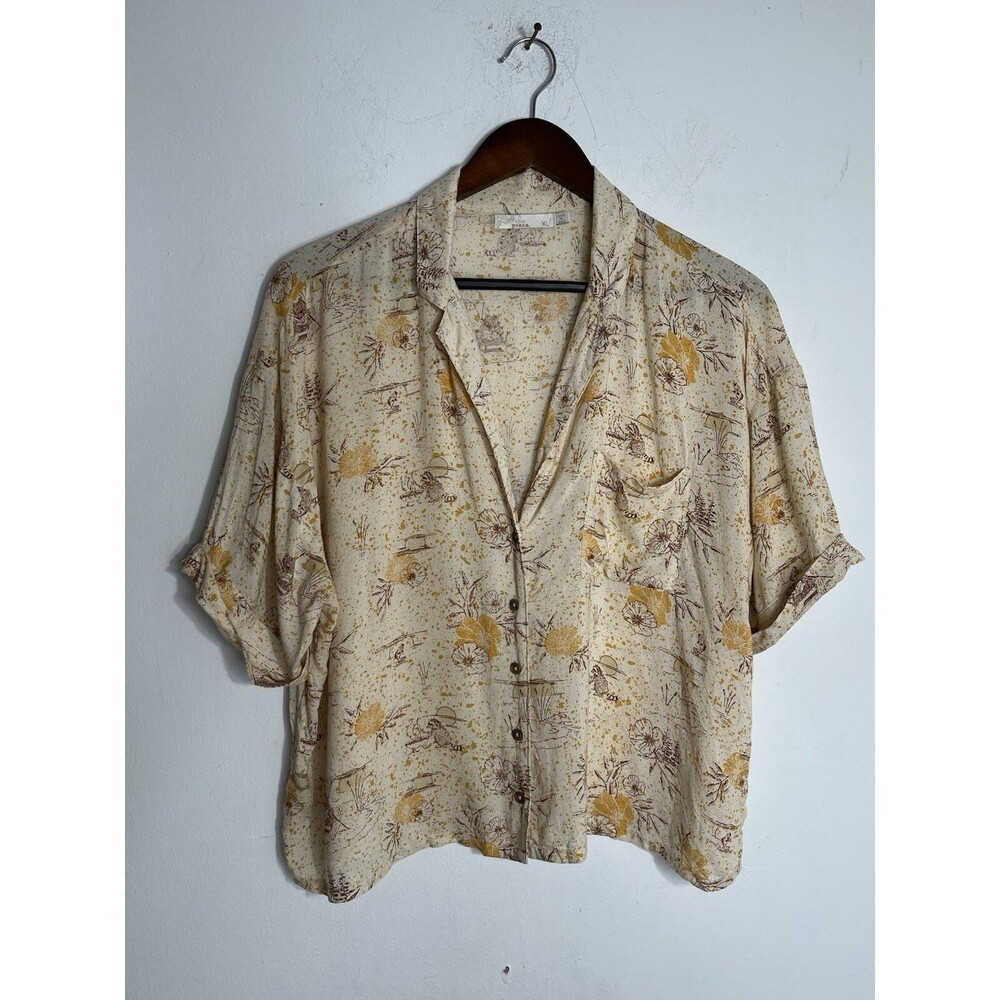 Prana Raccoon Cooking Out Grill Iguala Top Trash panda Escape Button Shirt XL